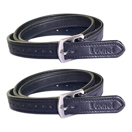 LEXNEL Non-Stretch Soft Stirrup Leather with Stainless Steel Hardware 1 Pair Pack of 2 (60 Inch - Black)