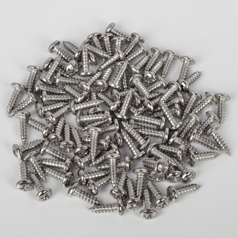 100 Pieces #6 x 1/2" Round Head Wood Screws Stainless