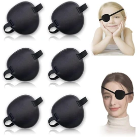 Parches de Ojos Ajustables,6 Parches para Ojos Perezosos,Parches Oculares para Ambliopía De Ambliopía para Ojos Izquierdo O Derecho Parches para Entrenamiento de Ojos Perezosos (Negro)