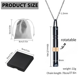 JUAEYIDDS Stainless Steel Breathing Necklace Stress Relief Necklaces Mindful Necklace Stress Relief Necklace with Jewellery Bag for Deep Breathing Exercises for Men Women Meditation Stress Relief