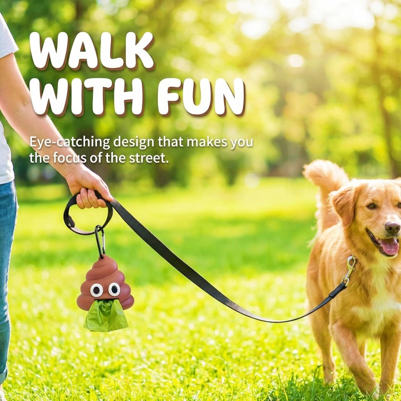 LZSOMPK Cute Poop Shaped Dog Poop Bag Holder with Sturdy