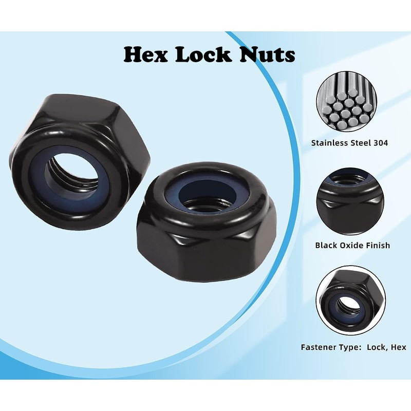 TA-VIGOR 100Pcs Hex Lock Nuts, M2 x 0.4mm Threaded Carbon