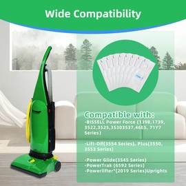 16 Pack Style 7 Replacement Vacuum Bags Fit for Bissell PowerForce Bagged Uprights Vacuums 3522 3545 3550 3554 Series, Replace Part # 32120