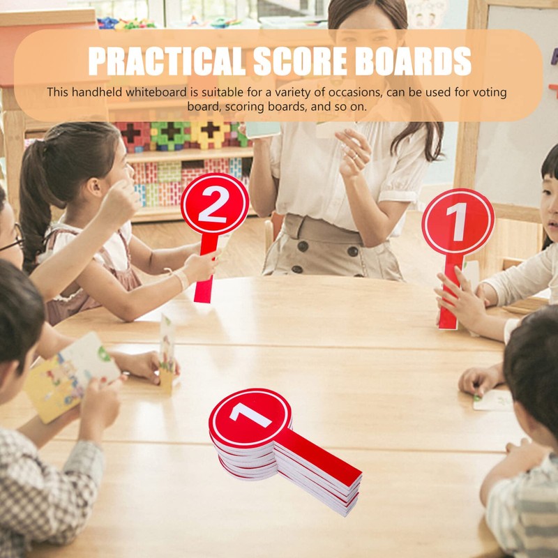 White Board 10Pcs Number Handheld Score Paddles 1-10 Voting Scoreboards