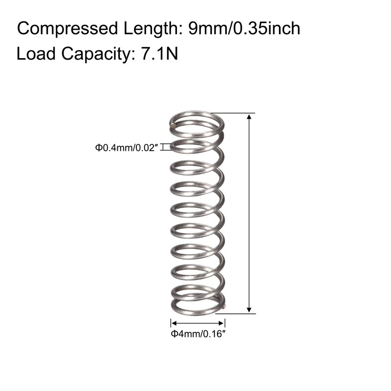 sourcing map Compression Spring 4 mm x 0.4 mm x