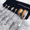 10 Piece Metallic Silver Oval Brush Set
