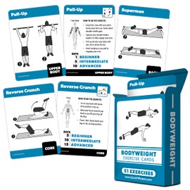 Bodyweight Exercise Cards - Fitness Playing Cards with Over 50 Body Weight Workouts - 2.5" x 3.5" (Standard Playing Card Size)