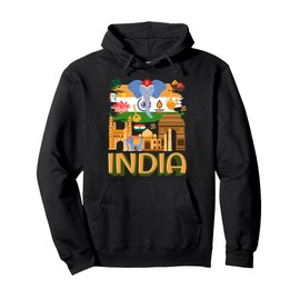India Flag Outfit Idea For Kids & Elephant Indian Roots Pullover Hoodie
