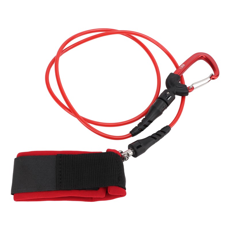 Freediving Lanyard Leash Diving Safety Rope Cable with Wristband Carabiner
