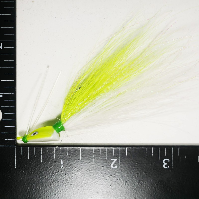 (Chartreuse) ‎Key West Bonefish Bucktail Jigs - 30° Angled -