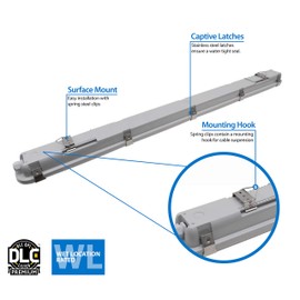 NICOR Lighting VT3(v2) Series 2ft LED Vaportite, 4000K (VT3202SUNV40)