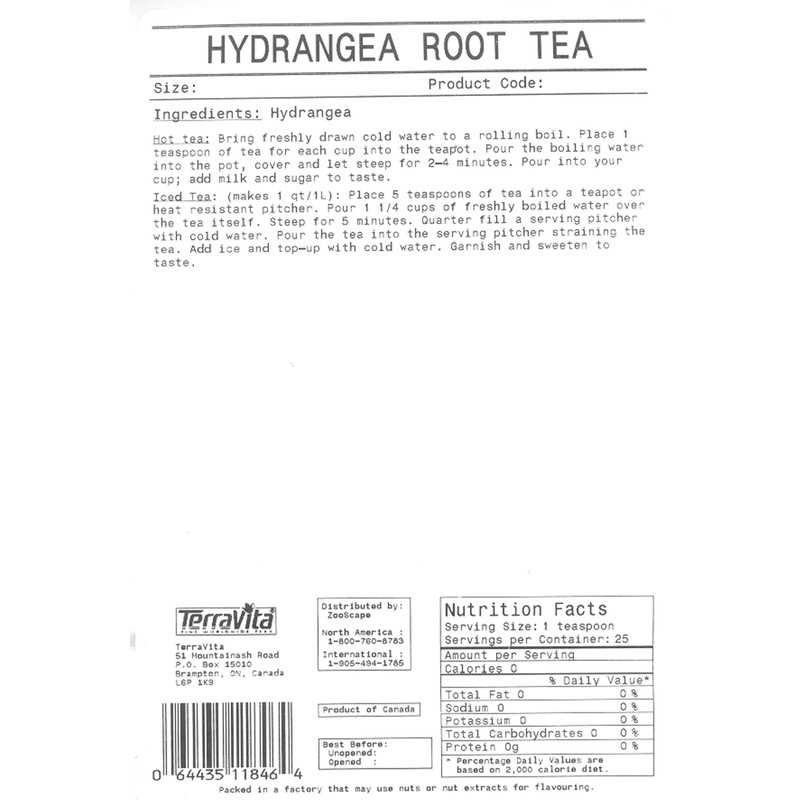 Hydrangea Root Tea (25 tea bags, ZIN: 511848)
