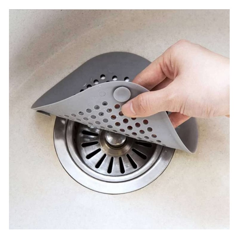 Shower Drain Hair Catcher - Silicone Square Drain Cover for