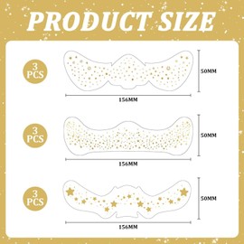 9 Star Face Tattoo Stickers, Waterproof Tattoo Stickers, Glitter Tattoo Stickers, Party Cosmetics