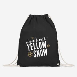 MoonWorks® Gym Bag Don't Eat Yellow Snow Saying Skier Snowboard Driver Winter Sports Fun Après Ski, Yellow Snow Black