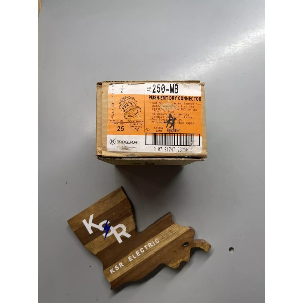 Bridgeport *NEW QTY 25* BRIDGEPORT 250-MB PUSH EMT DRY CONNECTOR