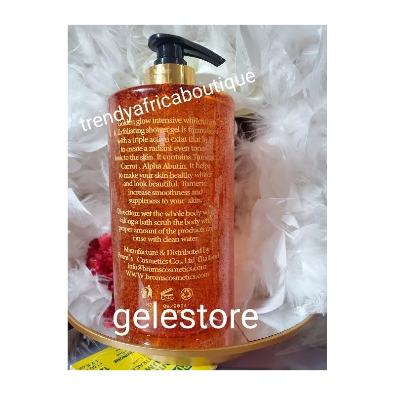 Golden GLOW INTENSIVE Exfoliating Whitening Shower Gel. Tumeric & Carrot👌1000ml