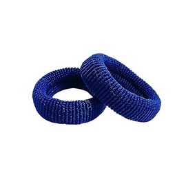 Generic Seamless Cotton Ponytail Holders - Hair Elastics for Thick, Heavy and Curly Hair For womens. (dark blue), Small