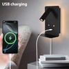 ZEROUNO Modern Wall Mounted Reading Lights Plug in, Black Headboard