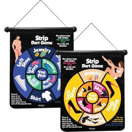 Strip Darts Game for Men & Women – Reversible Magnetic Dartboard with 6 Darts – Adult Party Game