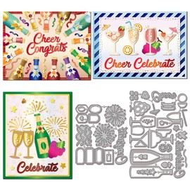 GLOBLELAND Stanzformen für Weinflaschen Getränkebecher für DIY-Scrapbooking Metallfrüchte Stanzformen Feiern Stanzungen für Kartenherstellung Prägung Fotoalbum Basteldekor