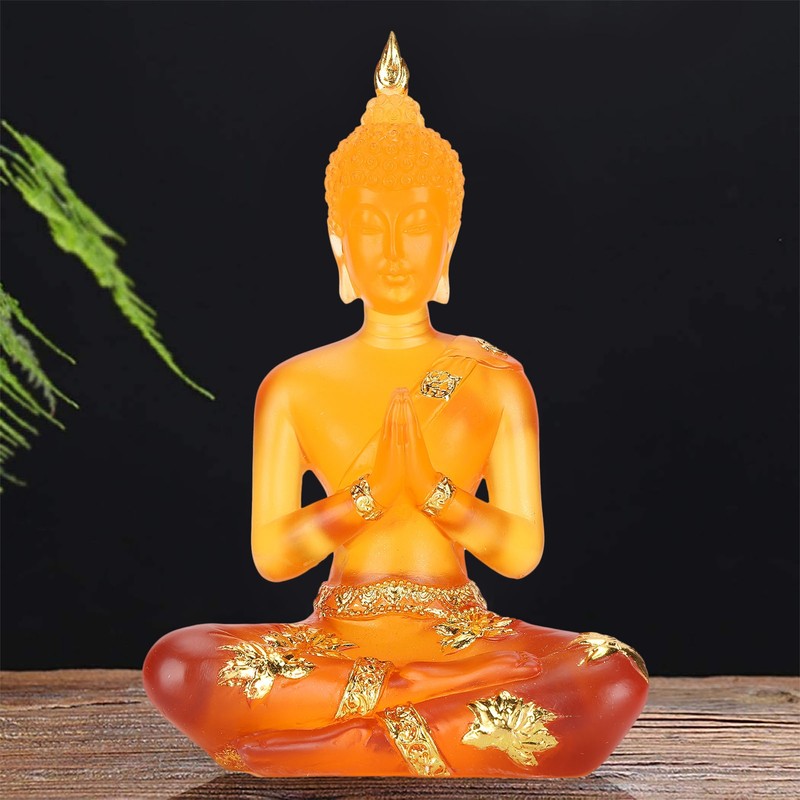 Transparent Sitting Buddha Statue Resin Buddha Figurine Sculpture Home Office