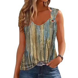 Trendy Sleeveless Tops for Women Summer Cute Floral Print Dressy Casual Yoga Workout T Shirts Girls Y2K Top