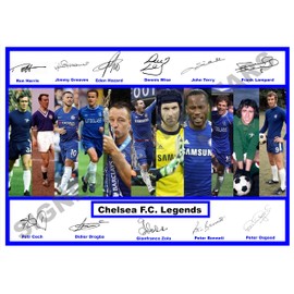 Stunning Quality Chelsea F.C. Legends Signed/Autographed Print. (A4 Print 29.7cm x 21cm)