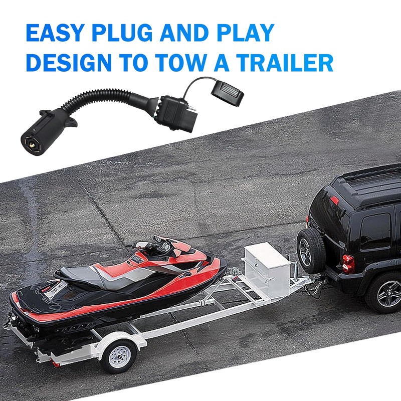 CyperFair 7 Pin to 4 Pin Trailer Adapter, Plug Play