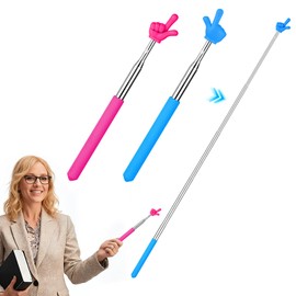 AOOHA Retractable Classroom Pointer Pointer, Pack of 2 Stainless Steel Children's Extendable Pointer Stick, Telescopic Teacher Pointer, Finger Pointer Stick for Classroom, Personal Interaction (Dark