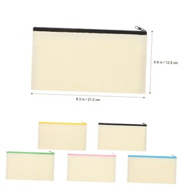 Angoily 10pcs Zippered Pencil Bags Canvas Makeup Pouches for Stationery Cosmetics Compact Storage for Students Professionals Mixed Colors