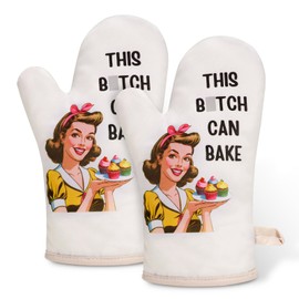 Miracu Funny Oven Mitts Set, Gifts for Bakers Women, Cute Retro Baking Gifts, Kitchen Gadgets Accessories Stuff, House Warming, Graduation, Birthday Ideas for Bread Baker, Cooking Lover, Chef, Friend