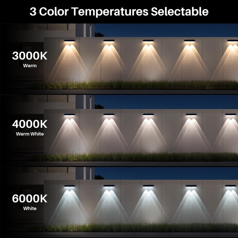 XmnSoly Solar Fence Lights 8 Pack Bright LED Lens Downlights