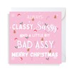 Second Ave Funny Classy Sassy Girl Square Christmas Xmas Holiday