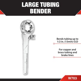 Performance Tool W703 Heavy-Duty Tubing Bender for Copper, Brass, and Brake Lines up to 1/2-Inch (13mm) OD