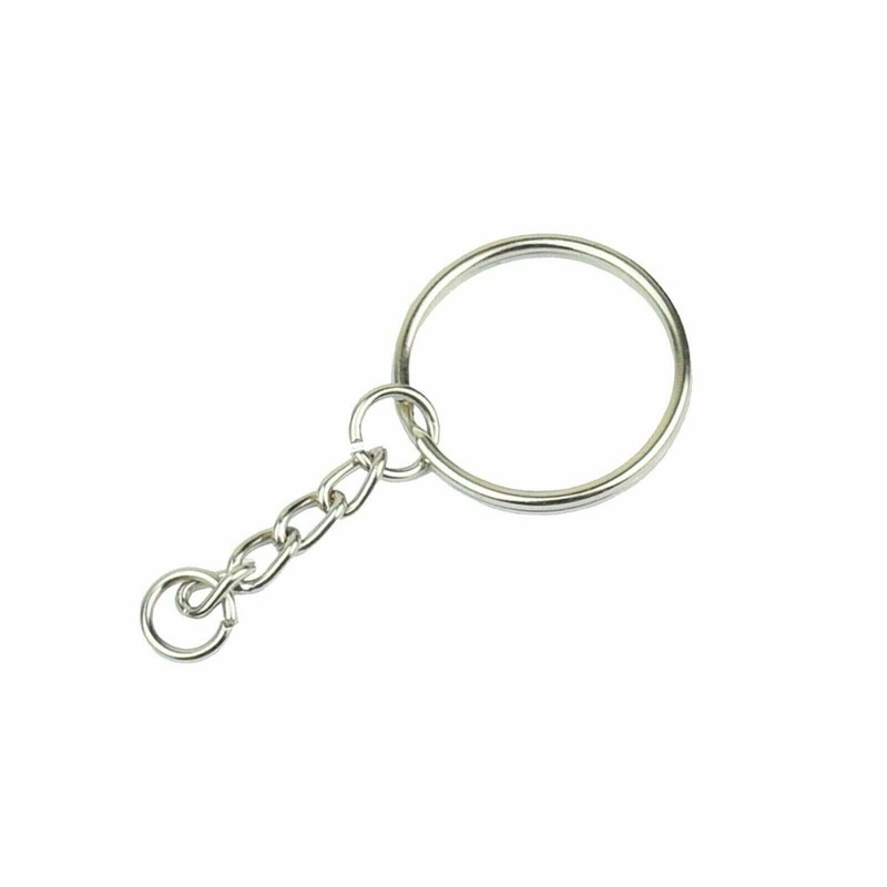 20MM Split Ring with Chain and Screw Key KEYRINGS Keyring