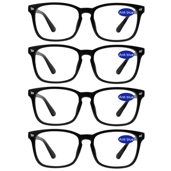WEMOOTANTS 4 PACKS Blue Light Blocking Reading Glasses Women Computer