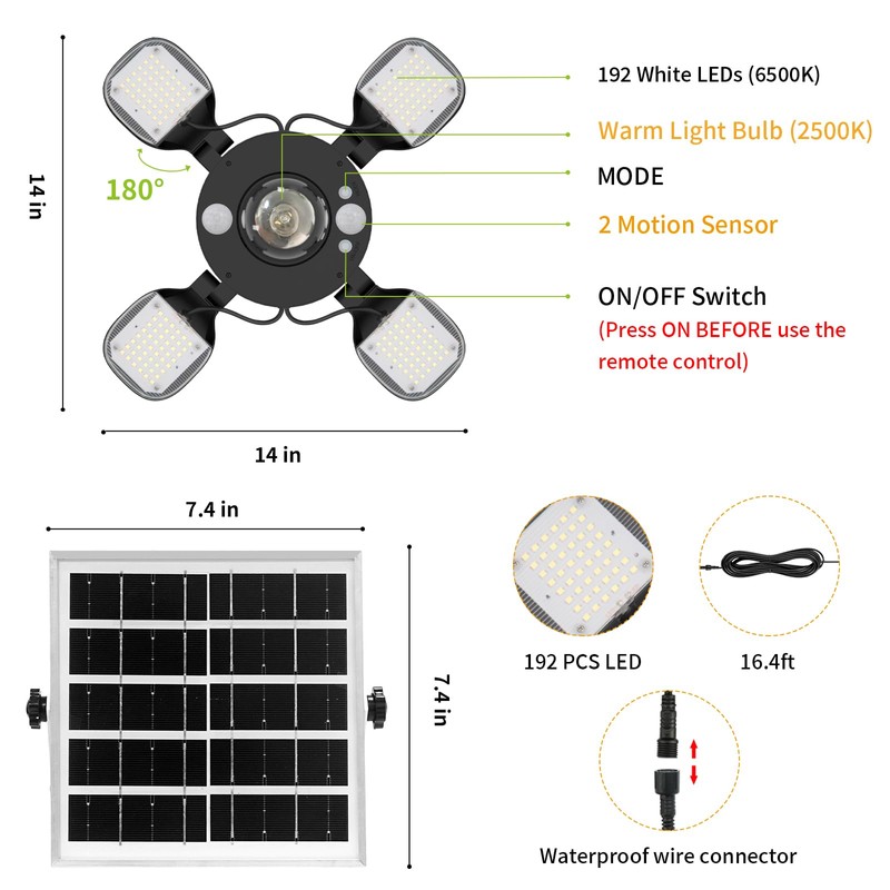 Solar Shed Light for Outdoor and Indoor with Motion Sensor,Upgrade