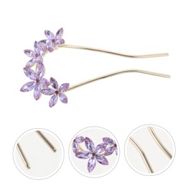 SAFIGLE Bridal Rhinestone Hair Pin Shaped Wedding Hair Accessories for Brides Bling Floral Hair Stick for Elegant Hairstyles Stunning Rhinestone Hair Pins for Buns