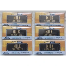 NEW Trader Joe's Milk Chocolate Candy Bars 6 PACK (18 candy bars total) NO ARTIFICIAL FLAVORS/COLORS NO PRESERVATIVES