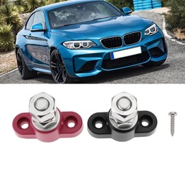 YINETTECH 2Pcs 3/8inch 12VDC 250A Insulated Terminal Stud Red and Black Junction Block