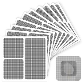 Matenf Window Screen Repair Patch, 10 Patches, 4"*1.9" & 1.9"*1.9", Black, 3-Layer Strong Adhesive Window Screen Mesh Tape, Repair Kit for Window and Door Screen Tears Holes
