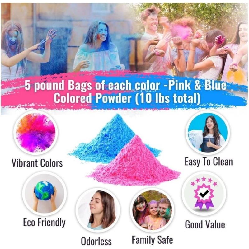 Color Blaze Baby Gender Reveal - 5lb Pink & 5lb