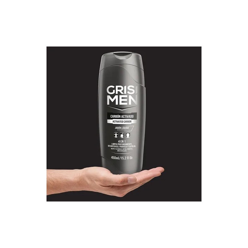 Jabón Líquido Corporal Grisi Men Carbón Activado 450ml
