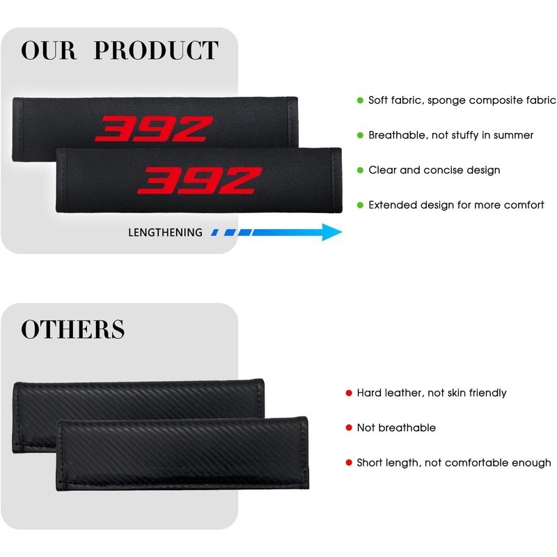 Zekangya 2PCS Seat Belt Covers Seatbelt Pad Strap Shoulder Pad