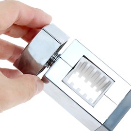 dophee Adjustable Shower Head Holder Shower Handset Bracket，Square Slider Bar Holder with Four Sizes Slip-On Lift Rod Brackets for Rectangular Rail Shower Rail (18x30, 22x22, 25x25, 30x15mm)