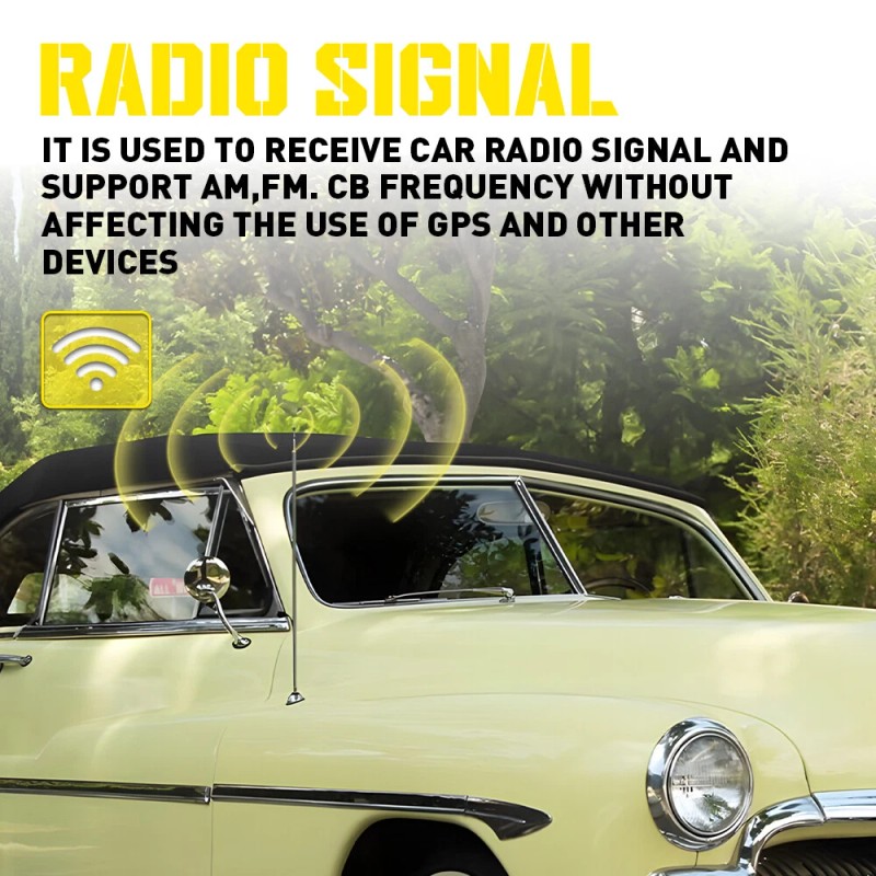 Greatautopartsauxi 3 Section Retractable Vintage Style AM/FM Car Radio Antenna