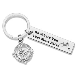 Mountain Lover Gifts Adventure Keyring Gifts Traveller Gifts Nature Lover Gifts Keyring Snowy Mountain Lover Gifts Keyring Traveler Gifts Birthday Christmas Gifts for Skiers Hikers Campers Climbers