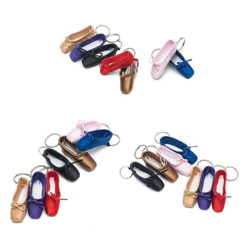 Montesy Handcrafted Ballet Shoe Keychain Silk Pointe Shoe Keyrings Elegant