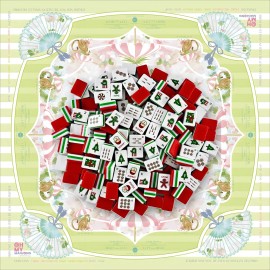 Striped Fan Monkeys Mahjong Terminology Christmas Tiles Set 30x23x13mm Acrylic 160 Tiles with Mat Holiday Party Santa GiftColor: Red Mahjong Bag Set